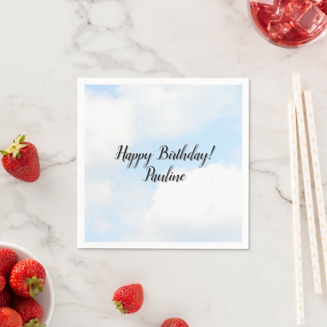 Clouds Happy Birthday  Napkins (Insitu)
