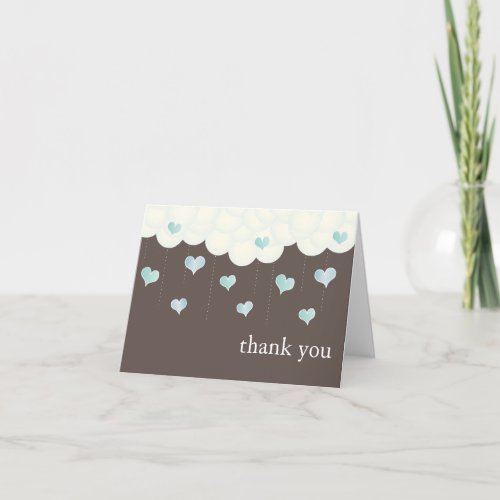 Clouds  Hearts Baby Girl Thank You Card