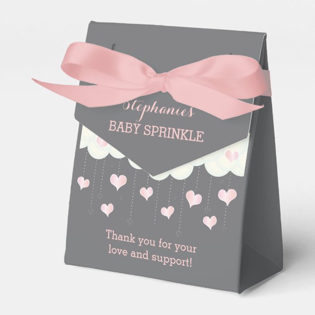 Clouds & Hearts Baby Sprinkle Shower Favor Bag Favor Boxes (Front Side)
