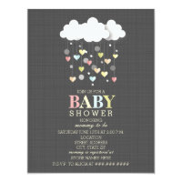 Clouds   Hearts Neutral Baby Shower Card