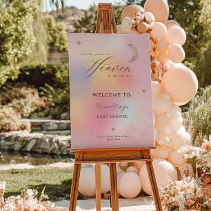 Clouds Heaven Holographic Baby shower Welcome Foam Board
