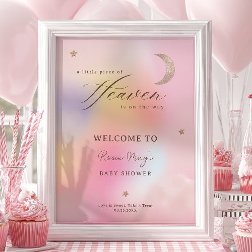 Clouds Heaven Holographic Baby shower Welcome