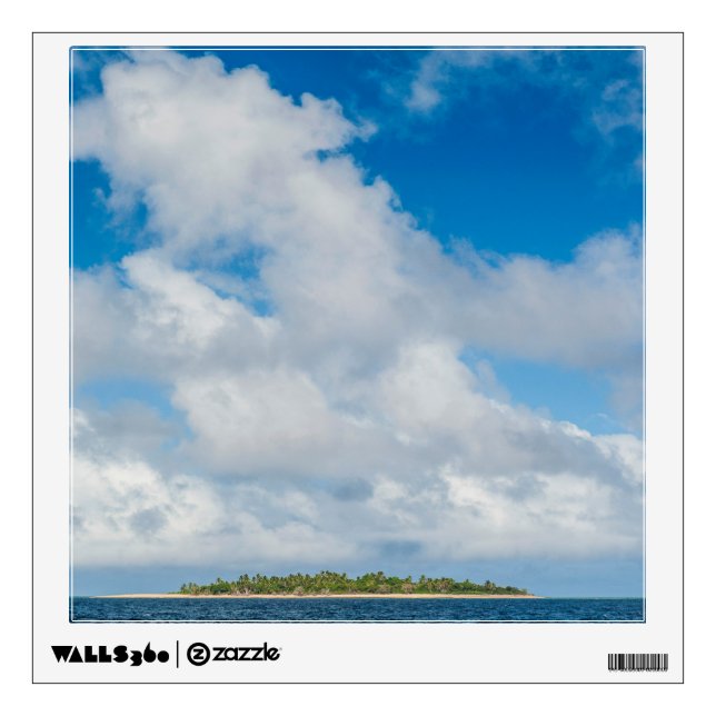 Clouds Hover Over Little Island Wall Decal (Front)