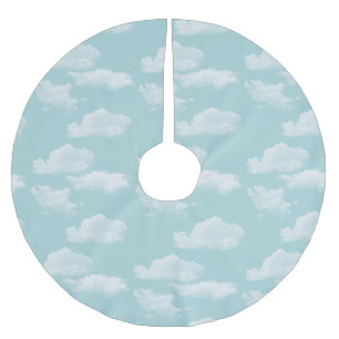 Clouds in a Winter Blue Sky Brushed Polyester Tree Skirt