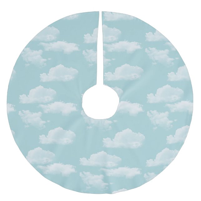 Clouds in a Winter Blue Sky Brushed Polyester Tree Skirt (Front)