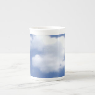 clouds in blue sky bone china mug