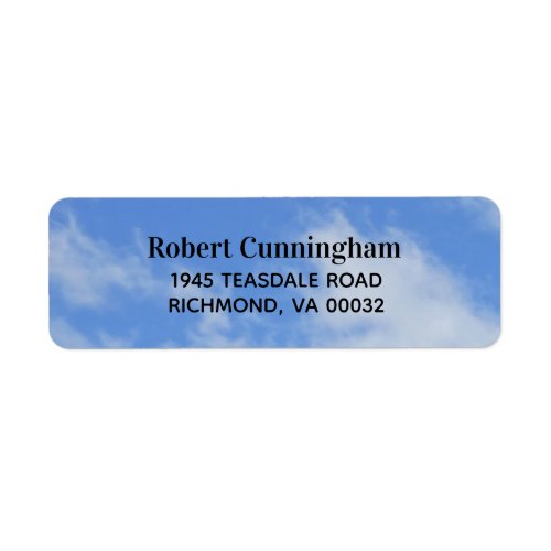 Clouds in Blue Sky Return Address Labels