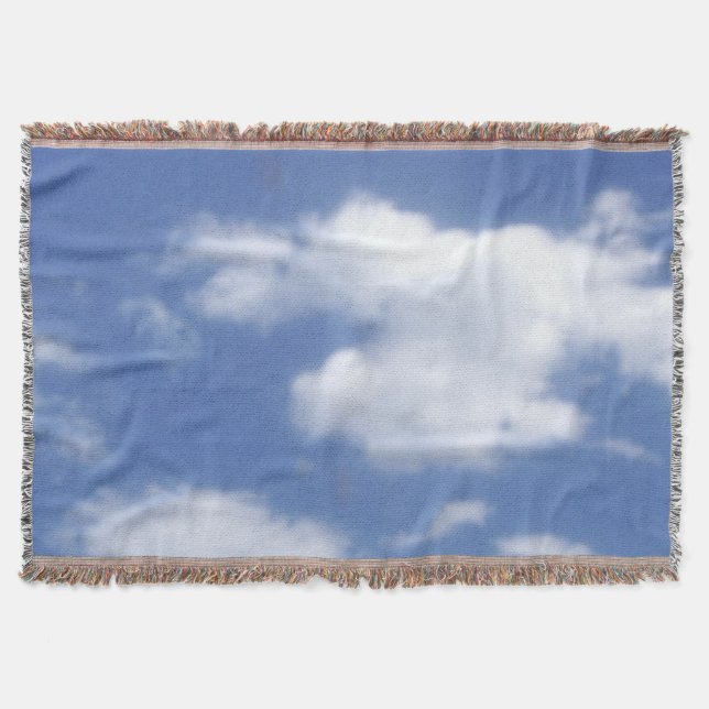 clouds in blue sky throw blanket (Front)