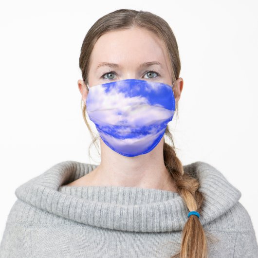 Clouds in Clear Blue Sky Adult Cloth Face Mask (Worn)
