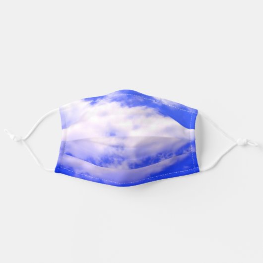 Clouds in Clear Blue Sky Adult Cloth Face Mask (Front, Unfolded)