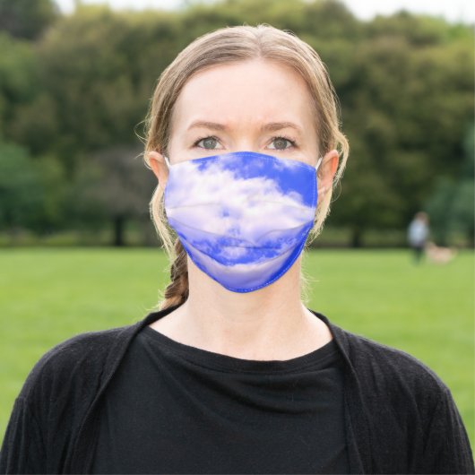 Clouds in Clear Blue Sky Adult Cloth Face Mask (Outside)