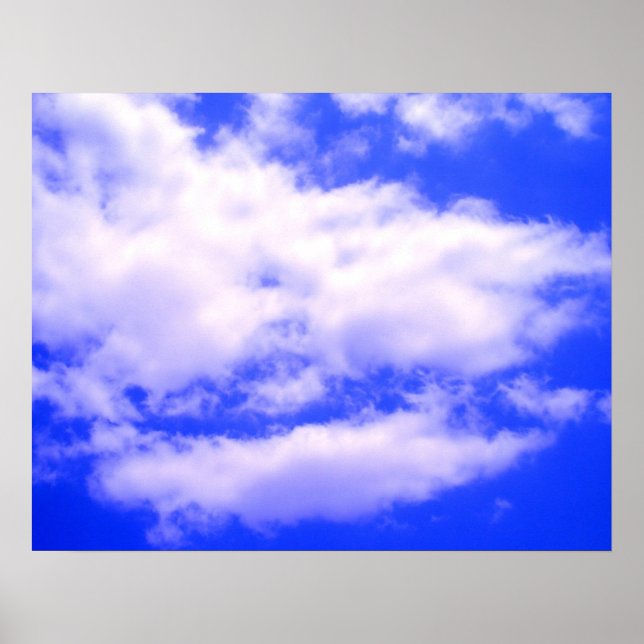 Clouds in Clear Blue Sky Poster (Front)