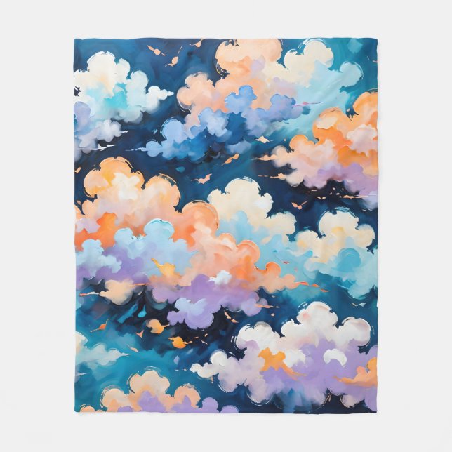 Clouds in Motion Fleece Blanket (Front)