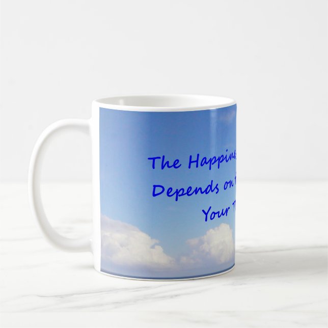 Clouds in the blue sky printed on a coffee mug (Left)
