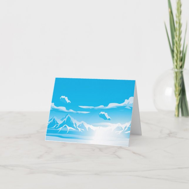 Clouds in the blue sky  thank you card (Front)