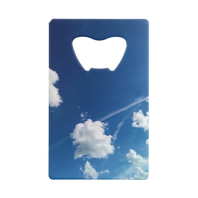 Clouds in the light credit card bottle opener (Front)