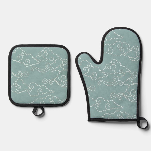 Clouds in the Sky Oven Mitt & Pot Holder Set (Front)
