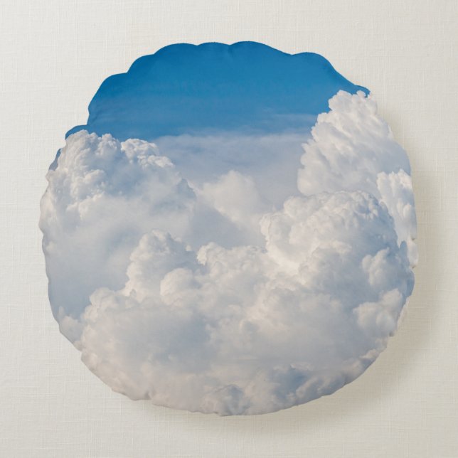 Clouds in the Sky Round Pillow (Front)
