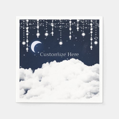 Clouds in the Starry Sky Celestial Sparkle Paper Napkins