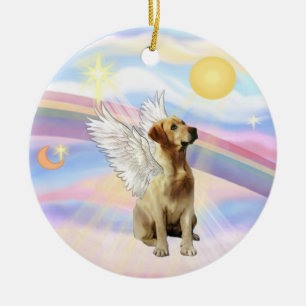 Clouds - Labrador (yellow) Ceramic Ornament