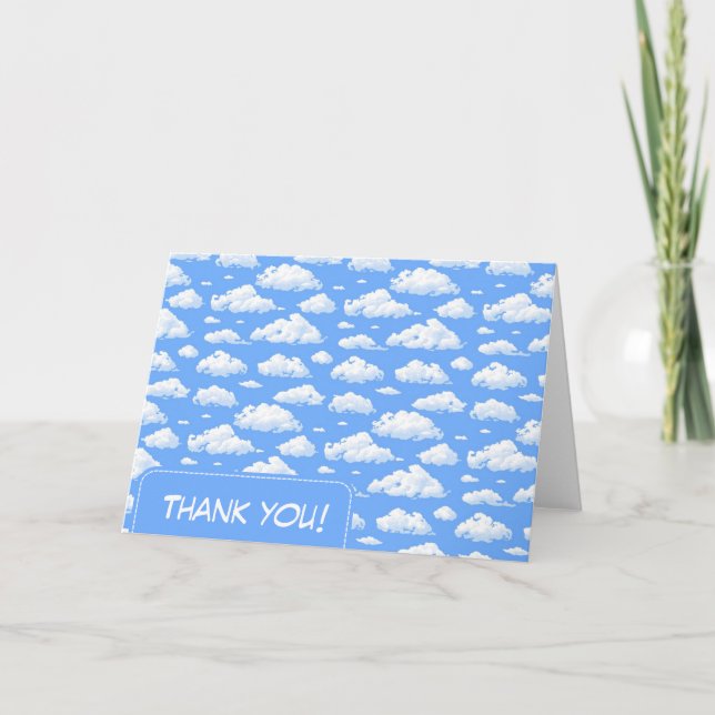 Clouds Letterpress Thank You Card (Front)
