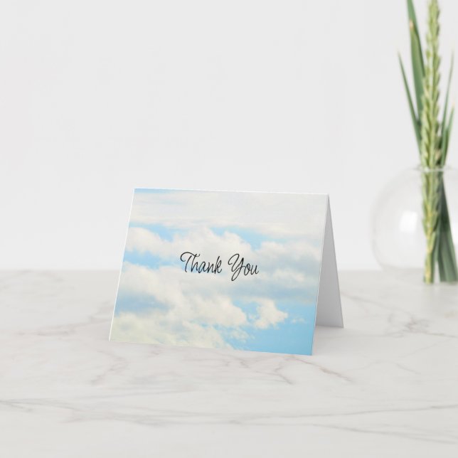 Clouds Letterpress Thank You Card (Front)