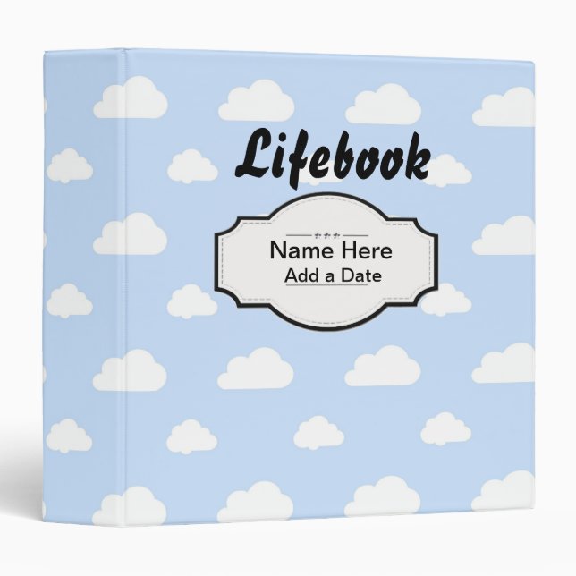 Clouds Lifebook Foster Care Adoption 3 Ring Binder (Front/Spine)