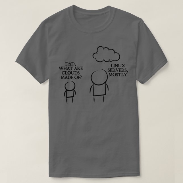 Clouds Linux Server Funny Programming Jokes  T-Shirt (Design Front)
