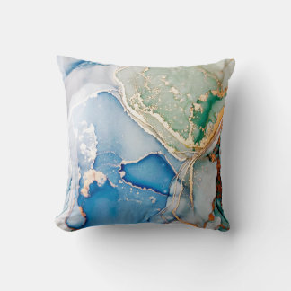 Clouds Macro. Sky color and White color Stains. Tr Throw Pillow
