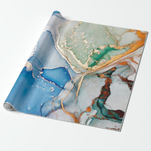 Clouds Macro. Sky color and White color Stains. Tr Wrapping Paper