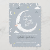 Clouds, moon & star baby shower invitation (Front/Back)