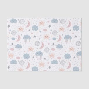 Clouds Moon Stars Tissue Paper