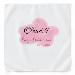 Clouds nine red pastel bridal shower namedate bandana