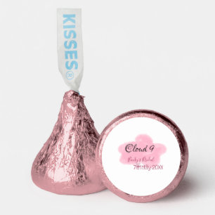Clouds nine red pastel bridal shower namedate hershey®'s kisses®
