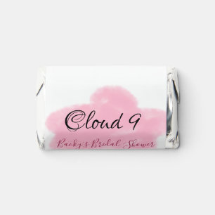 Clouds nine red pastel bridal shower namedate hershey's miniatures