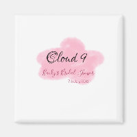 Clouds nine red pastel bridal shower namedate