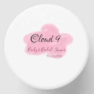 Clouds nine red pastel bridal shower namedate mini candle favors