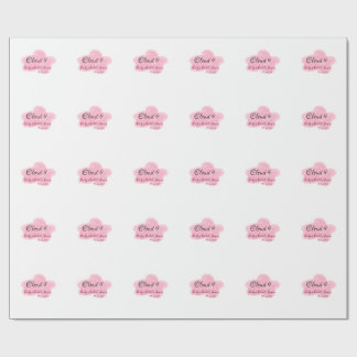 Clouds nine red pastel bridal shower namedate wrapping paper