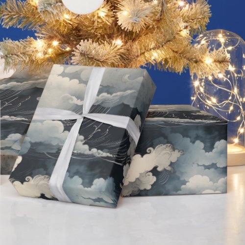 Clouds of bygone eras wrapping paper