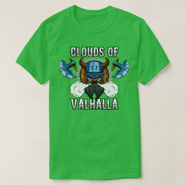 Clouds Of Valhalla Vaping Viking Vape Vape On T-Shirt (Design Front)