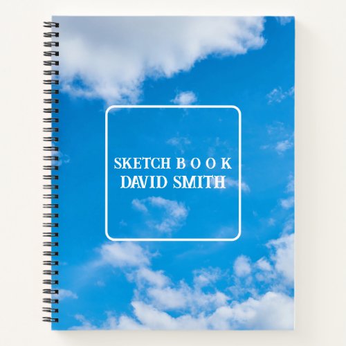 Clouds on a blue sky Coloring Name Notebook