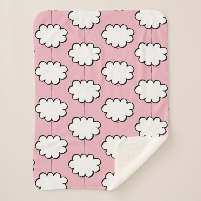 Clouds on Strings Sherpa Blanket (Front)