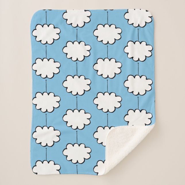 Clouds on Strings Sherpa Blanket (Front)