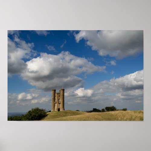 Clouds over Broadway Tower in the Cotswolds poster