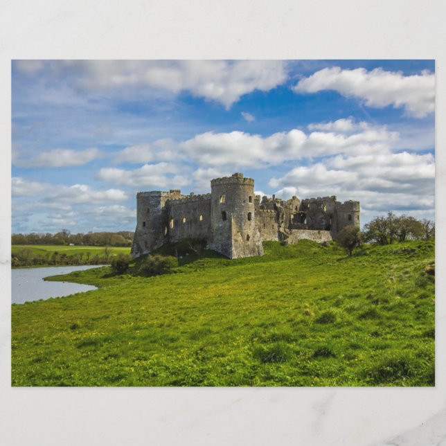 Clouds Over Carew Castle Scrapbook Paper (Front)