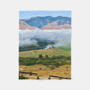 Clouds Over Flathead River Fleece Blanket