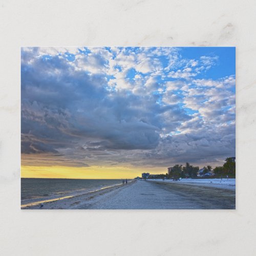 Clouds Over Fort Myers Beach at Sunset Postcard