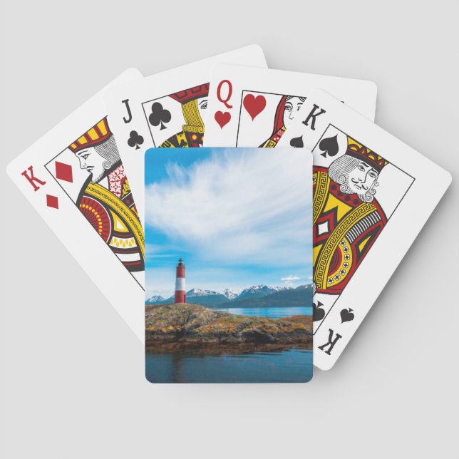 Clouds over lighthouse near Ushuaia, Argentina Poker Cards (Back)