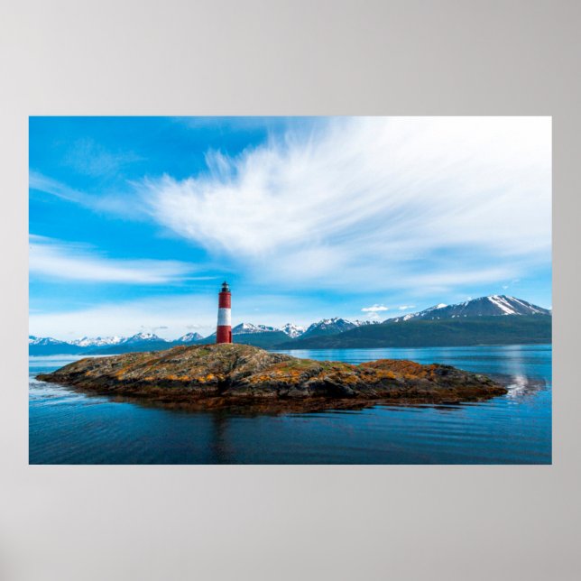 Clouds over lighthouse near Ushuaia, Argentina Poster (Front)
