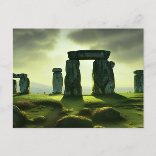 Clouds over Stonehenge Fantasy Digital Art  Postcard